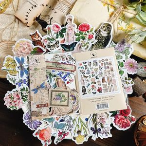 Geschenkpapier KLJUYP Blumen-Vintage-Aufkleber, gestanztes Aufkleber-Sammelset für Scrapbooking-Planer/Kartenherstellung/Journaling-Projekt 2210