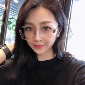 Fashion top BB sunglasses letter b new B frameless cut edge Sunglasses Women's fashion net red metal large frame sunglasses GRADIENT SUNGLASSES with original box