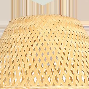 Pendant Lamps Lighting Handmade Ceiling Light Retro Bamboo Dome Shade For Dining Table Restaurant