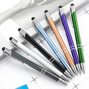 Pcs Wholesale Metal Press Ball Pens Aluminum Rod Gift Touch Screen Ballpoint School Supplies Office Accessories