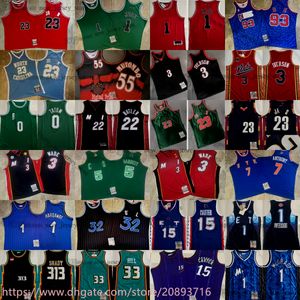 Autentisk broderad throwback Eastern Basketball Iverson Jersey Carter McGrady Hardaway Grant Anthony Tatum Bird Garnett Rodman Pippen Rose Wade James