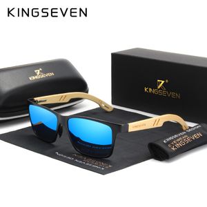 KINGSEVEN Marke Original Design Aluminium + Bambus Natürliche Holz Handgemachte Sonnenbrille Männer Polarisierte Brillen Sonnenbrille Für Frauen