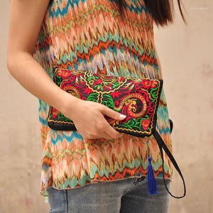 Evening Bags Women Bag Handbags Summer Cotton Clutch Embroidered Purse Phone Coin Tassel Small Floral Female Bolsa Casual Wallet Vintage