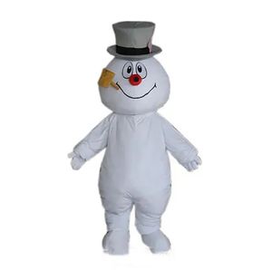 Trajes de mascote de boneco de neve gelado de alta qualidade traje de personagem de desenho animado traje de festa de natal ao ar livre roupa tamanho adulto roupas de publicidade promocional