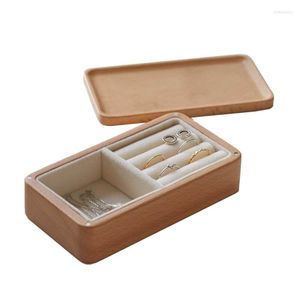 Bags Jewelry Pouches Wooden Box With Ring Tray Women Large Jewellery Storage Display Holder