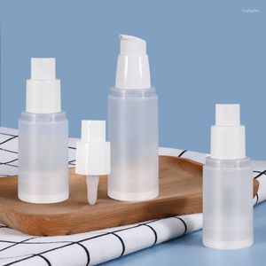 Förvaringsflaskor 15ml 20ml 30ml 50ml Liten volym påfyllningsbar flaska Flytande lotion Airless Vakuum Plast Resekosmetikbehållare