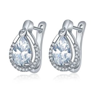 Earstuds Kolczyk Urocza biżuteria Ucho Klamra z diamentami Aaa Cyrkonowe kolczyki Małe krople wody Zagraniczna najwyższa jakość Cięcie Iced Out dla kobiet Dziewczyn 18-karatowe pozłacane Aest