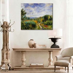 Impressionistische Leinwandkunst, Frauenlandschaft in der Nähe von Essoyes, Gemälde von Pierre Auguste Renoir, handgefertigte moderne Kunstwerke, Hausdekoration