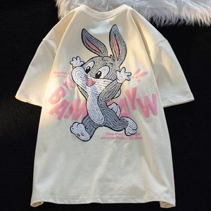 Sukienka bawełniana stereo słodka królik najwyższej wysokości tshirt kobiety lato haruku moda japońska słodka koszulka kawaii kobieta topy koszulka koszulka