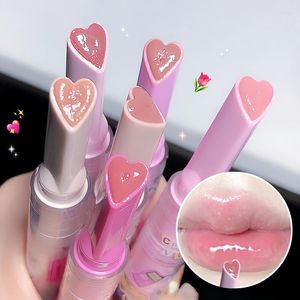 Lip Gloss Mirror Glass Solid Glaze Flowers Water Light Heart Shape Lipstick Women Clear Oil Jelly Tint Makeup Girl Cosmetic