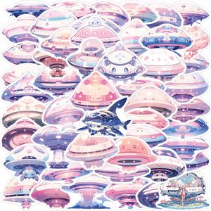 50Pcs Flying saucer stickers Cute ufo Graffiti sticker Kids Toy Skateboard car Motorcycle Bicycle Sticker Decals Wholesale