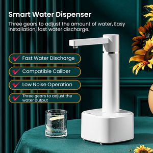 Water Pumps Water Bottle Pump Automatic Electric Water Gallon Pump Dispenser Desktop USB Rechargeable 3 Gear Water Pump Dispenser with Stand 230707