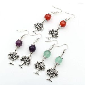 Dangle Earrings YJXP Tassel Tree Of Life Long Drop For Women Girls Reiki Healing Natural Round Beads Earring Jewelry Making