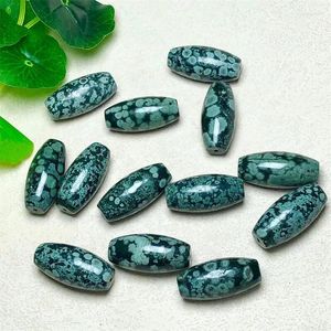 Charms 10pcs Natural Snowflake Obsidian Bucket Bead Crystal Healing Jewelry Making Diy Bracelet Necklace Gift 30mm