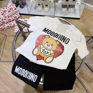 Conjunto infantil terno meninos meninas conjuntos crianças manga curta camiseta infantil designer roupas esportivas com letra tigre flor floresta algodão aaa