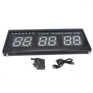Jumbo LED large number digital clock with Alarm, Calendar, Temperature, Humidity, and Date Display - Large Size for Desk