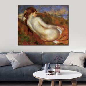 Impresjonistyczny płótno z krajobrazem rozkładany Model Pierre Auguste Renoir malowanie ręcznie robiona grafika do holu hotelowego