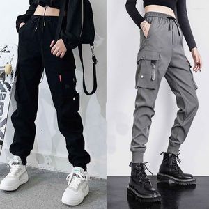 Damenhose, modisch, große Taschen, Jogginghose, Baggy, taktische Hose, hohe Qualität, weites Bein, Schwarz, Grau, Cargo, Damen, Streetwear