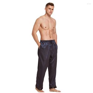 Men's Sleepwear Tony&Candice Pajama Pants Men Satin Silk Slp Bottoms Casual Trousers Male Slpwear Mens Long Lounge Pyjamas Soft Underwear