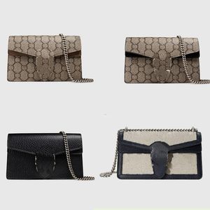 Klasik lüks zincir moda omuz çantası markası vintage kadınlar kahverengi deri el tasarımcısı kutu