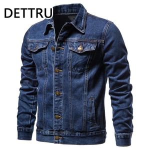 Blazer di marca primavera nuova giacca di jeans di cotone da uomo casual giacca di jeans monopetto solido moda uomo giacche da uomo di qualità slim fit