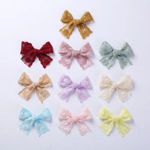 Children Flowers Lace Bowknot Ribbon Hair Clip For Kids Sweet Bobby Pin Baby Girl Pincess Bow Barrette Side Hairclip Hair Accessories