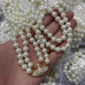 Designer luxury High Quality Multilayer pearl Necklaces Cuban Choker Row Necklace Vintage Chunky Thick Link Chain for Women men New Year Jewelry Accessories