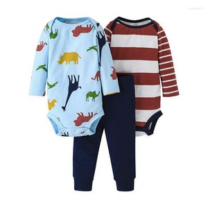 Set di abbigliamento iyeal 3pcs/lot baby cotton nato ragazzi vestiti romer pantaloni da bambino abiti per ragazze 0-24m