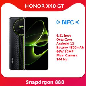 Original Honor X40 GT 5G Mobiltelefon 6,81 Zoll Snapdrgon 888 Octa Core Android 12 Akku 4800mAh 66W 50MP Hauptkamera 144 Hz