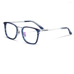 Okulary przeciwsłoneczne oprawki EYEDOW najwyższej jakości tytanowe kwadratowe krótkowzroczność męskie okulary damskie Retro klasyczne niebieskie okulary korekcyjne z pełnym etui