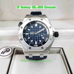 IP Factory Mens مشاهدة أفضل إصدار 42 مم 15720 Diver 15720st.OO.A027CA.01 DIAL Blue Sapphire Glass Rubber Watches Cal.4308 Movement Automatic Menwatches