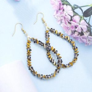 Dangle Earrings Korean Fashion Triangle Glass Hand Beading Water Drop For Women Luxury Trending Products Cute Temperament Girls Jewelry