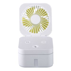 Elektriska fläktar Portable Water Cooler Table Fan Colorful Light Fuidifier Mini Electric Fan USB RECHARGABEABEL Låga brus för Office Bedroom School