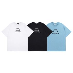 BLCG LENCIA 2023 Summer New 250g 100% Cotton T-shirt Men High Quality Print Color Sleeve Drop Tshirts Oversize Tops 2023184
