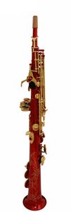 SAX Advanced Professional Soprano Bb Red Lacquer Saxophone SAX Split Soprano Saxophone