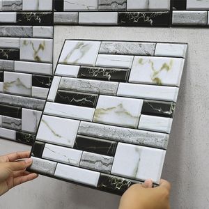 3D Wall Panel Self Adhesive Tile Sticker Home Decor PVC sticker Covers For Kitchen Cupboard Bathroom Waterproof Wallpaper 230707