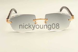 Zonnebril Nieuwe fabriek luxe mode ultralichte zonnebril 3524015-J natuurlijke zwarte patroon hoorns bril benen zonnebril x0710