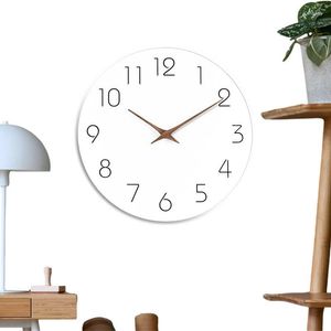 壁時計 10 インチ装飾時計ホワイトモダンなバッテリー駆動ノイズレス MDF 家庭用オフィスリビングルームの装飾