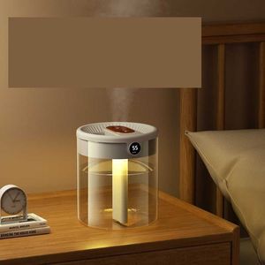 Humidifiers Newest 2L Double Nozzle Air Humidifier With Humidity Display Large Capacity Aroma Essential Oil Diffuser For Home Bedroom