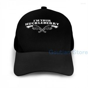 Ball Caps Fashion I'm Your Huckleberry Western Style Funny Tee Basketball Cap Men Women Graphic Print Black Unisex Adult Hat