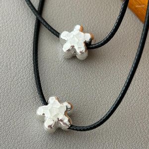 Pendant Necklaces Black Rope Seastar Necklace For Women Korean Fashion Adjustable Summer Holiday Jewelry Kids Girls