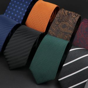 Bow Ties klasik çizgili paisley kravat jacquard yeşil turuncu mavi gravatas dar sıska düğün parti takım elbise gömlek ofis aksesuarı