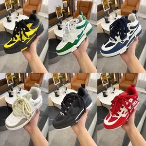 Designer Men Women Shoes Chunky Skate Sneakers Mesh Calfskin Leather Suede Rubber Outsole Casual Shoes Double Laces Size 35-46 With Box Bag NO447