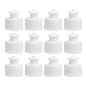 Water Bottles 30 Pcs Sports Suction Nozzle Push Pull Replacement Caps Non-spill Screw Tops Reusable Lids White Twisted