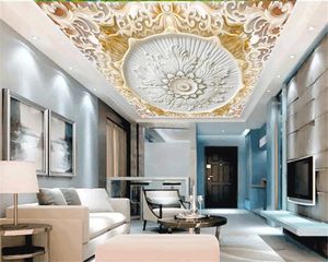 Papéis de parede personalizados 3d flor papel de parede HD alívio europeu decoração de casa sala de estar quarto zênite