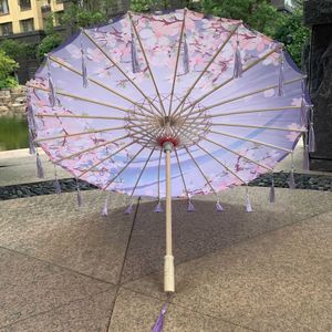 Parasol papier olejowy parasol ręcznie robiony chiński styl dekoracyjny ical rekwizyty starożytne kobiety kwiat wiśni sztuka