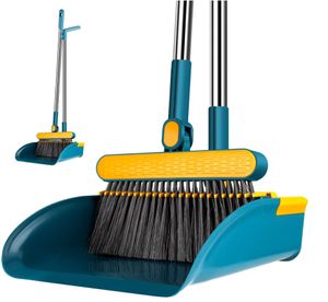 Hand Push Sweepers Kvast och sopskyffel Set Dammbehållare med långt handtag för Home Com 230710