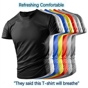 Camicie eleganti da uomo Poliestere di alta qualità T-shirt da corsa da uomo Camicia da fitness ad asciugatura rapida Allenamento Abbigliamento da ginnastica Camicia sportiva da palestra Top leggero 230710