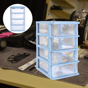 Gift Wrap 3 Desktop-Schubladen, mittelgroßer Organizer, Aufbewahrungs- und Bastelschrank mit 6 transparenten Schubladen, Schreibtisch, Blau