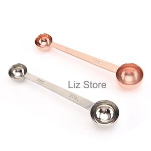 15ml Stainless Steel Coffee Spoon Tea Milk Powder Measuring Spoons Double End Baking Flour Measuring Scoop Home Kitchen Tools TH0928